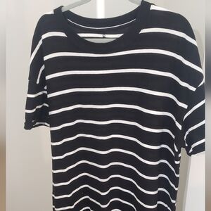 Black And White Stripe Tshirt Dress